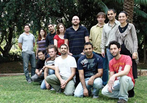 Standing: (l-r) Yoach Rais, Leehee Weinberger, Drs. Abed Mansour, Noa Novershtern and Jacob (Yaqub) Hanna, Sergey Viukov, Itay Maza and Mirie Zerbib. Sitting: (l-r) Dr. Ariel Pribluda, Vladislav Krupalnik, Gilad Beck, Ohad Gafni and Shay Geula