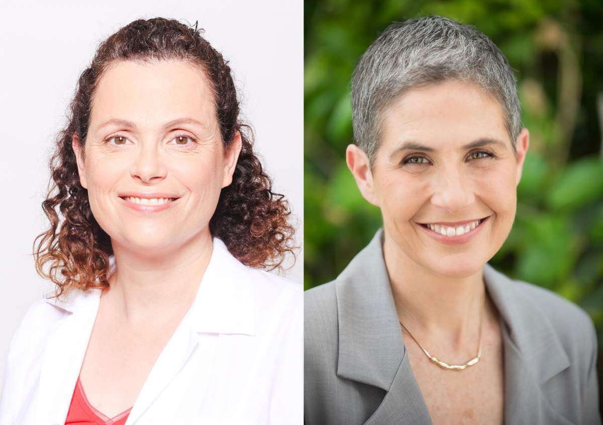 מימין: ד"ר איילת שי, מנהלת היחידה לגידולי שד, רמב"ם (תצלום: רונית ולפר) ופרופ' שלומית יוסט-כץ, מנהלת היחידה לנוירו-אונקולוגיה, בילינסון