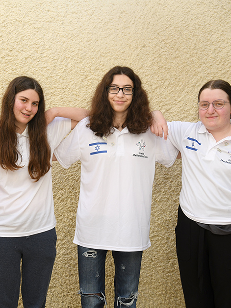 The Israeli delegation to EGMO. (l-r) Nicole Grossman, Noga Friedman, Tamar Pe'er, and Ya'ara Schulman. Photo credit: Future Scientists' Center 