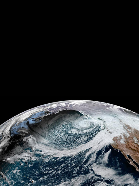 Satellite image of a winter storm in western North America. Source: Cooperative Institute for Research in the Atmosphere (CIRA)