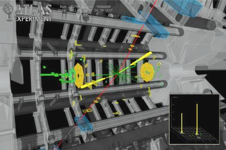 Results of a collision that could represent a Higgs boson from the ATLAS experiment