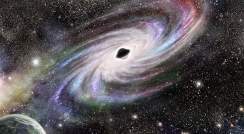 אילוסטרציה: חורים שחורים במרכז גלקסיות בולעים גז בין-כוכבי וכוכבים