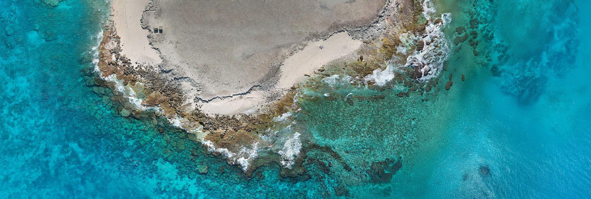 An aerial view of Latham Island, more than 40 kilometers off the Tanzanian coast and measuring roughly 0.05 square kilometers. Drone photos: Shaked Palgi
