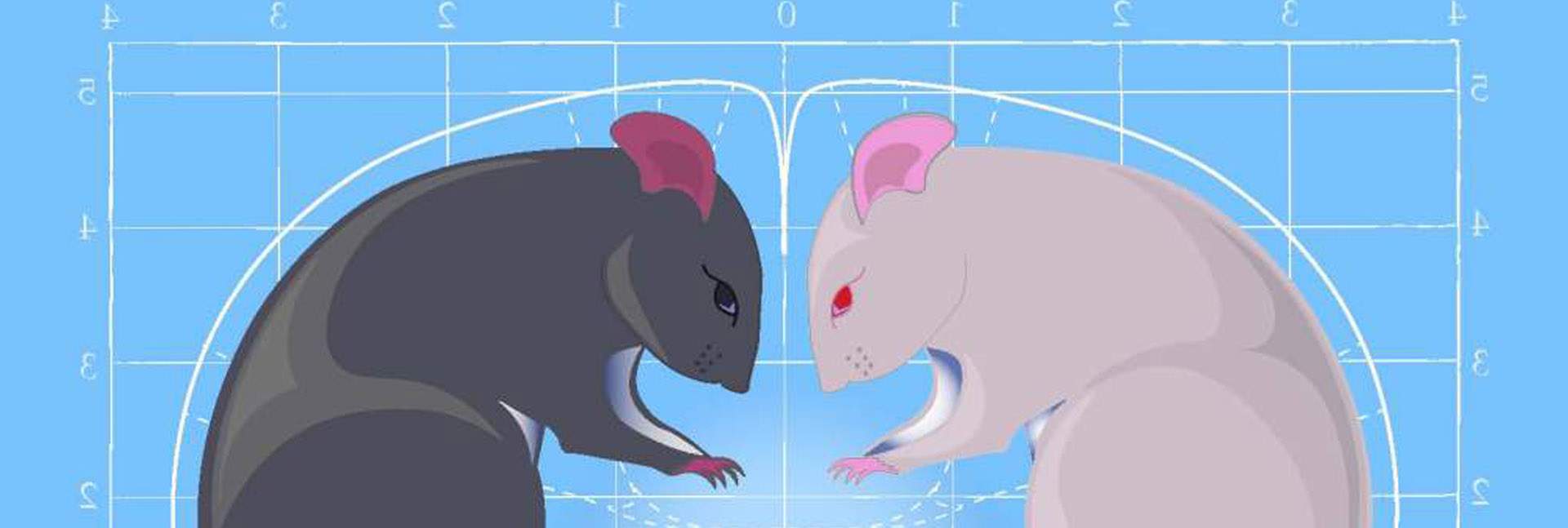 Abstract image of two mice 
