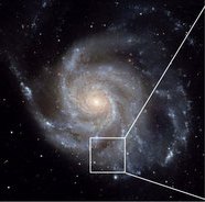 הסופרנובה שנצפתה בגלקסיית השבשבת, כפי שצולמה על-ידי טלסקופ החלל "האבל"